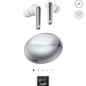 Monster Silver Earbud Headphones, brand new in sealed box